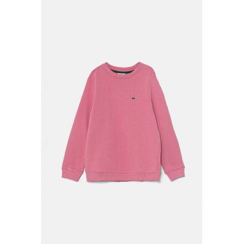 Lacoste bluza copii culoarea roz, neted