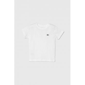 Lacoste tricou copii culoarea alb, neted