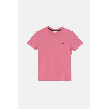 Lacoste tricou de bumbac pentru copii culoarea roz