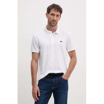 Lacoste tricou polo barbati, culoarea bej, neted, DH5522