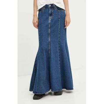 Levi's fusta jeans culoarea albastru marin, maxi, evazati, A8726