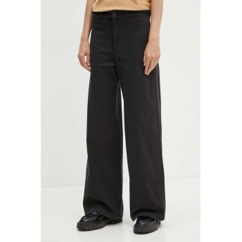 Levi's pantaloni femei, culoarea negru, lat, high waist, A8697