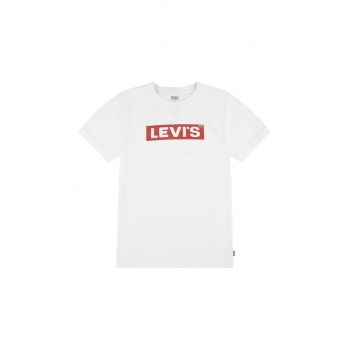 Levi's tricou copii BOXTAB TEE culoarea alb, cu imprimeu, 9EJ764