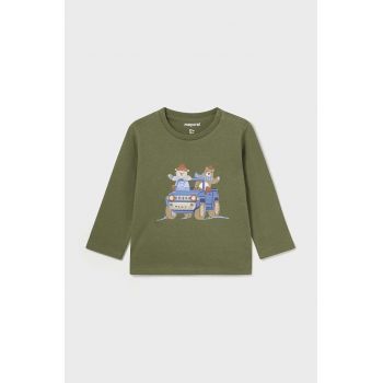 Mayoral longsleeve din bumbac pentru bebeluși culoarea verde, cu imprimeu, 2034