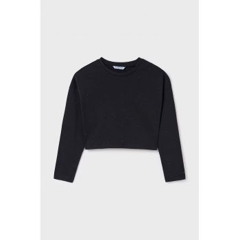 Mayoral longsleeve din bumbac pentru copii culoarea negru, 7094