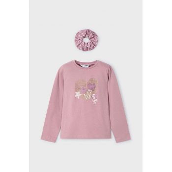 Mayoral longsleeve din bumbac pentru copii culoarea roz, 4069