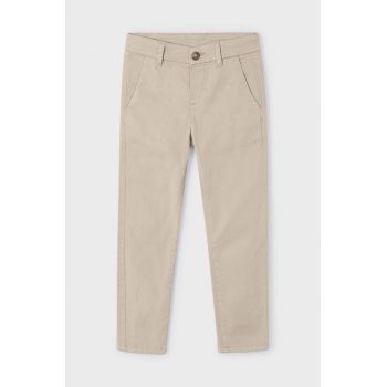 Mayoral pantaloni de bumbac pentru copii culoarea bej, neted, 513