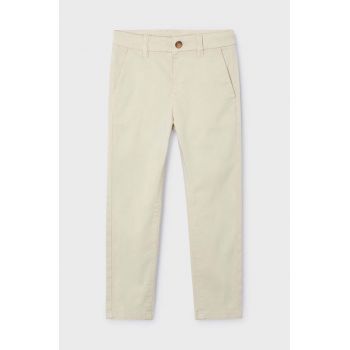 Mayoral pantaloni de bumbac pentru copii culoarea bej, neted, 513