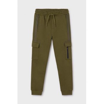 Mayoral pantaloni de trening pentru copii culoarea verde, neted, 7536