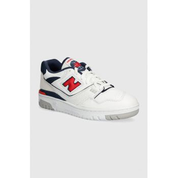 New Balance sneakers din piele 550 culoarea alb, BB550ESD