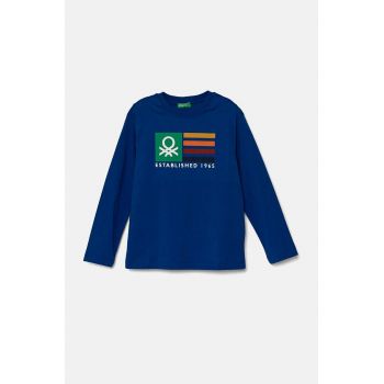 United Colors of Benetton longsleeve din bumbac pentru copii cu imprimeu, 3I1XC10JN