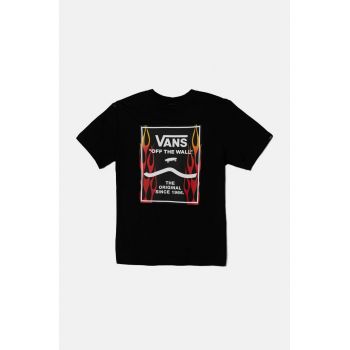 Vans tricou de bumbac pentru copii PRINT BOX 2.0 culoarea negru, cu imprimeu, VN000AKNY841