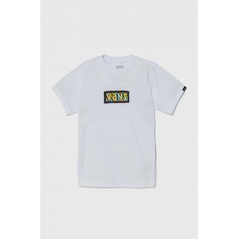 Vans tricou de bumbac pentru copii Scribble culoarea alb, cu imprimeu, VN000JNZWHT1