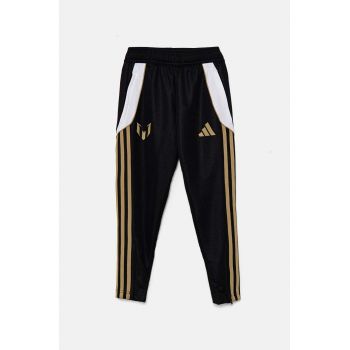 adidas Performance pantaloni de trening pentru copii MESSI PNT culoarea negru, cu imprimeu, IZ2994