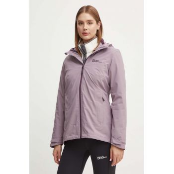 Jack Wolfskin jacheta de exterior Moonrise 3in1 culoarea violet