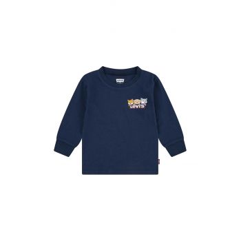 Levi's bluza bebe CRITTER HIKING ICONS TEE culoarea albastru marin, cu imprimeu, 6EL434