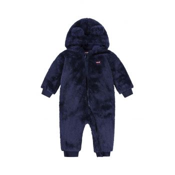 Levi's combinezon bebe BEAR SHERPA COVERALL culoarea albastru marin, 6EL511