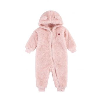 Levi's combinezon bebe BEAR SHERPA COVERALL culoarea roz, 6EL511