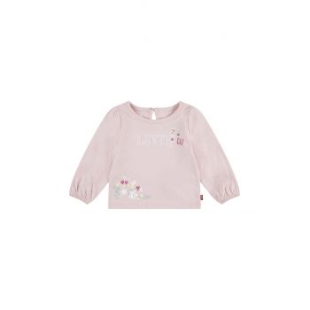 Levi's longsleeve bebelusi LS PUFF DETAIL TOP culoarea roz, 1EK965