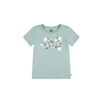 Levi's tricou de bumbac pentru copii WILDFLOWERS BATWING TEE culoarea turcoaz, 4EL036