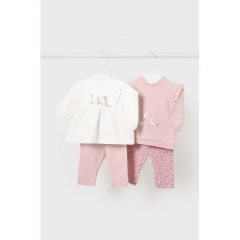 Mayoral Newborn compleu bebe 2-pack culoarea roz, 2784