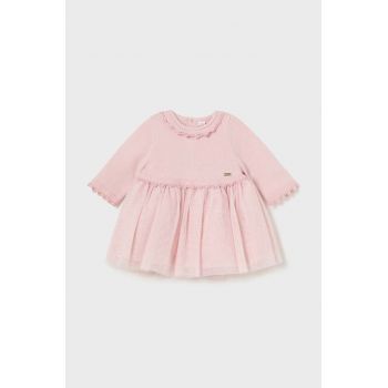 Mayoral Newborn rochie bebe culoarea roz, mini, evazati, 2806