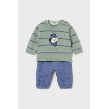 Mayoral Newborn set de bumbac pentru bebelusi culoarea verde, 2517