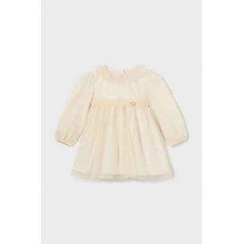 Mayoral rochie bebe culoarea bej, mini, evazati, 2907