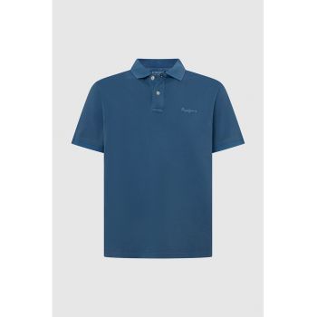 Tricou polo de bumbac cu aspect pique