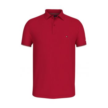 Tricou polo slim fit din amestec de bumbac organic