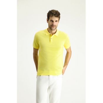 Tricou polo slim fit din bumbac