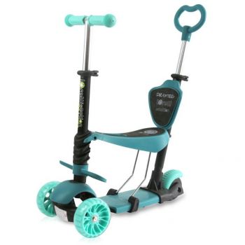 Trotineta Reglabila Pentru Coopii Draxter Sezut Cu Spatar Maner Parental 3 ani+ Mint Green