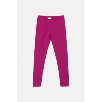 United Colors of Benetton leggins copii culoarea roz, neted, 3MT1CF02G