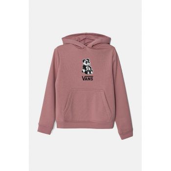 Vans bluza copii GR PANDA PO culoarea roz, cu glugă, cu imprimeu, VN000K96C3S1