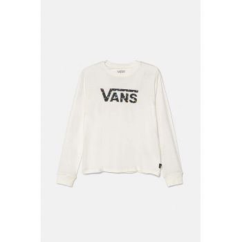 Vans longsleeve din bumbac pentru copii GR BLOOMER DROP culoarea bej, VN000K97FS81