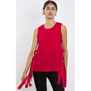 Bluza din amestec de modal fara maneci cu noduri laterale 47609