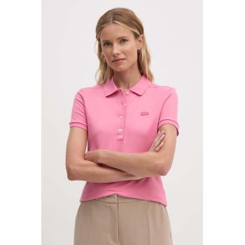 Lacoste tricou polo femei, culoarea roz