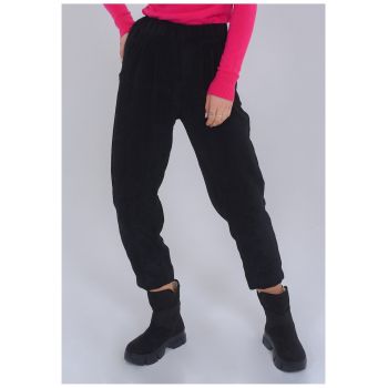 Pantaloni crop cu talie elastica