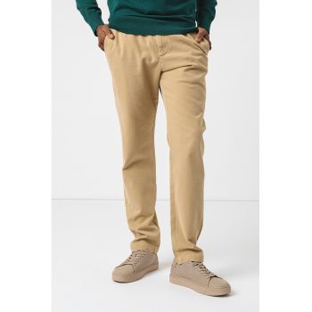 Pantaloni din amestec de bumbac organic cu snur de ajustare