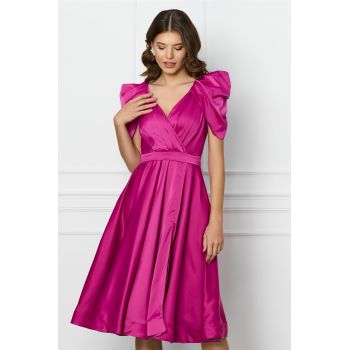 Rochie fucsia clos din satin