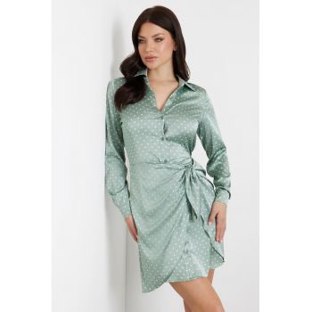 Rochie mini de satin cu buline