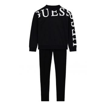 GUESS - Set de bluza de trening cu logo si colanti