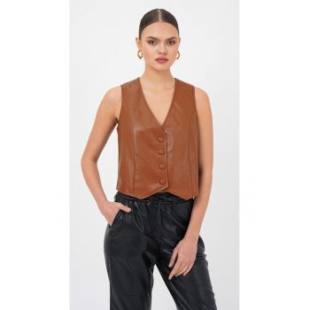 Vesta crop de piele ecologica