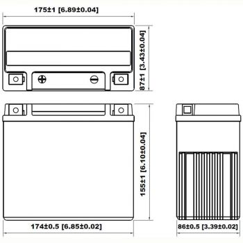 Acumulator moto cu GEL 12V 20Ah YUCELL YG20-BS