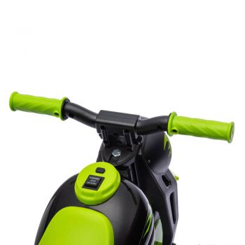 Motocicleta electrica pentru copii verde + Cadou dispozitiv de facut baloane