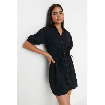 Rochie-camasa cu maneci bufante