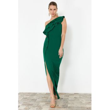 Rochie maxi cu decolteu pe un umar