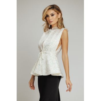 Bluza fara maneci cu peplum