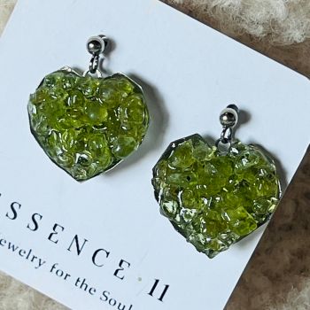 Cercei peridot Hearts