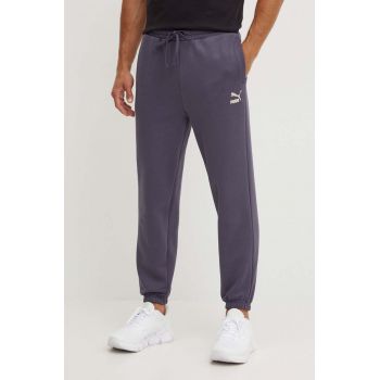 Puma pantaloni de trening barbati, culoarea gri, neted